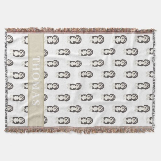 パーソナライズされたバーネドゥードル スローブランケット (正面)