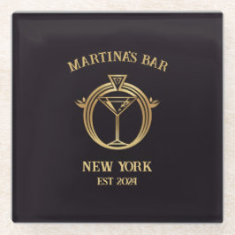 パーソナライズされたバー標識バーコースター名前をカスタムする ガラスコースター