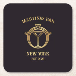 パーソナライズされたバー標識バーコースター名前をカスタムする スクエアペーパーコースター