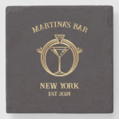 パーソナライズされたバー標識バーコースター名前をカスタムする ストーンコースター (正面)