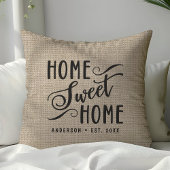 パーソナライズされたバ素朴ラップのホームスウィートホーム クッション
