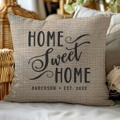 パーソナライズされたバ素朴ラップのホームスウィートホーム クッション