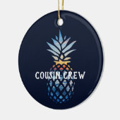 パーソナライズされたパイナップルトロピカルサンセット セラミックオーナメント (左)