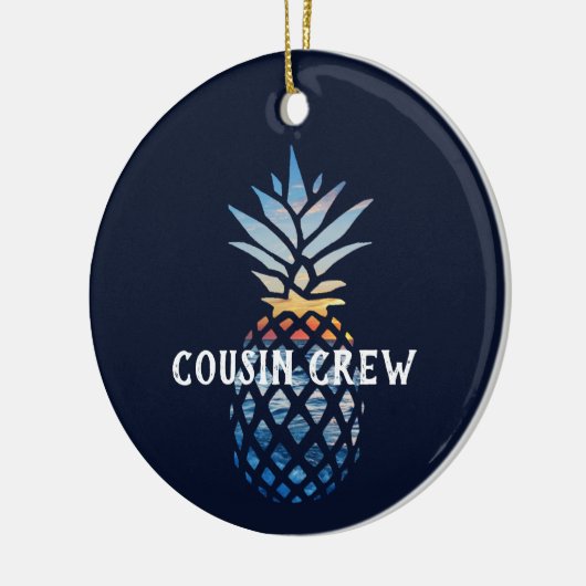 パーソナライズされたパイナップルトロピカルサンセット セラミックオーナメント (左)