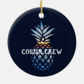 パーソナライズされたパイナップル トロピカル サンセット セラミックオーナメント (裏面)