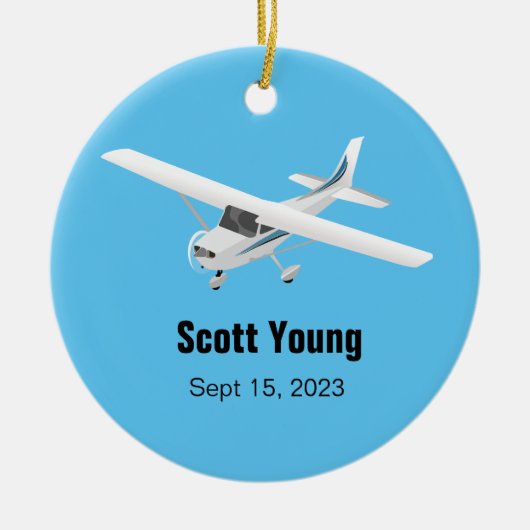 パーソナライズされたパイロットオーナメント セラミックオーナメント (正面)