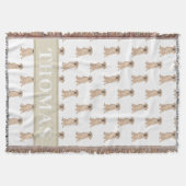 パーソナライズされたパグルのイラスト スローブランケット (正面)