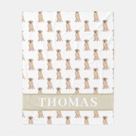 パーソナライズされたパグル フリースブランケット