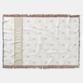 パーソナライズされたパグ（白） スローブランケット (正面)