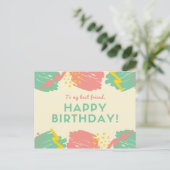 パーソナライズされたパステルカラフルブラシストローク ポストカード (スタンド正面)