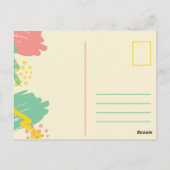 パーソナライズされたパステルカラフルブラシストローク ポストカード (裏面)
