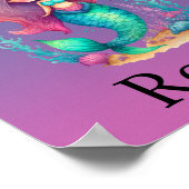 パーソナライズされたパステルカラーの人魚のポスター ポスター (角)