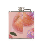 パーソナライズされたパステルスパークルピーチスタイル フラスク (裏面)