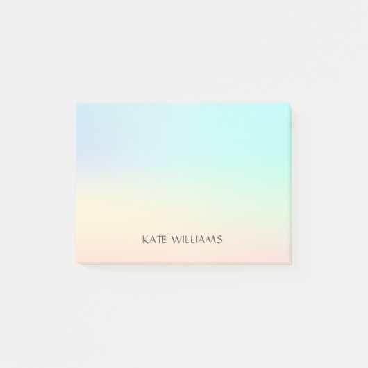 パーソナライズされたパステル水彩 おしゃれ エレガント ポストイット (正面)