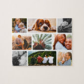 パーソナライズされたパズル9白い枠のフォトコラージュ ジグソーパズル (横)