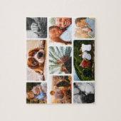 パーソナライズされたパズル9白い枠のフォトコラージュ ジグソーパズル (縦)