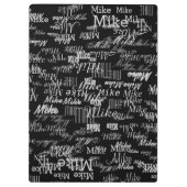 パーソナライズされたパターン(の模様が)あるクール名 クリップボード (裏面)