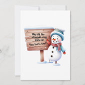パーソナライズされたパパジョークおもしろい雪だるま年賀状 招待状 (正面)