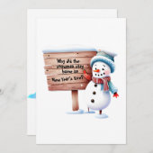 パーソナライズされたパパジョークおもしろい雪だるま年賀状 招待状 (正面/裏面)