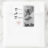 パーソナライズされたパパステッカー写真 | 父の日贈り物 スクエアシール (バッグ)