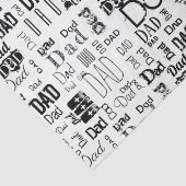 パーソナライズされたパパタイポグラフィ白黒 薄葉紙 (詳細)