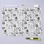 パーソナライズされたパパタイポグラフィ白黒 薄葉紙 (クラフト)