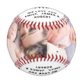 パーソナライズされたパパファーズデイフォトコラージュ 野球ボール (正面)
