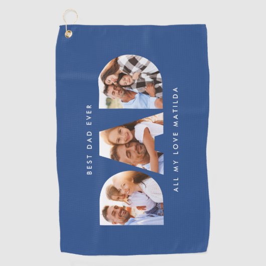 パーソナライズされたパパフォトゴルフタオルカスタム- Father ゴルフタオル (正面)