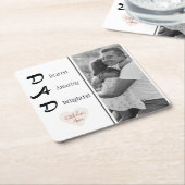 パーソナライズされたパパフォト紙コースター | 父の日 スクエアペーパーコースター (アングル)