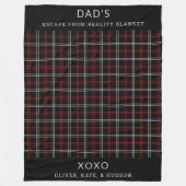 パーソナライズされたパパレッドブラックプライドおもしろいギフト フリースブランケット (正面)