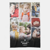 パーソナライズされたパパ写真コラージュ父 キッチンタオル (縦)