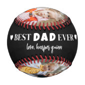 パーソナライズされたパパ写真コラージュ 野球ボール (裏面)