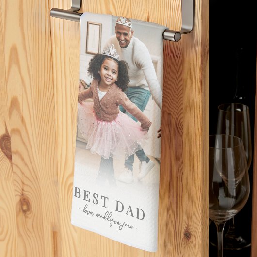 パーソナライズされたパパ写真父 キッチンタオル