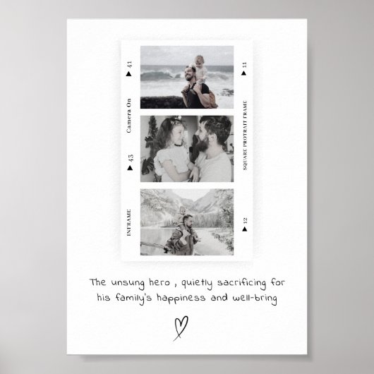 パーソナライズされたパパ写真転がミニマルギフト ポスター (正面)