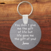パーソナライズされたパパ命与えは貴様の賜物だ! キーホルダー (正面)