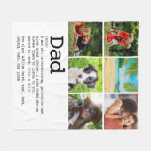 パーソナライズされたパパ定義フォトコラージュ フリースブランケット (正面(横))