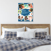 パーソナライズされたパパ定義9フォトコラージブルー キャンバスプリント (インサイチュ (寝室))