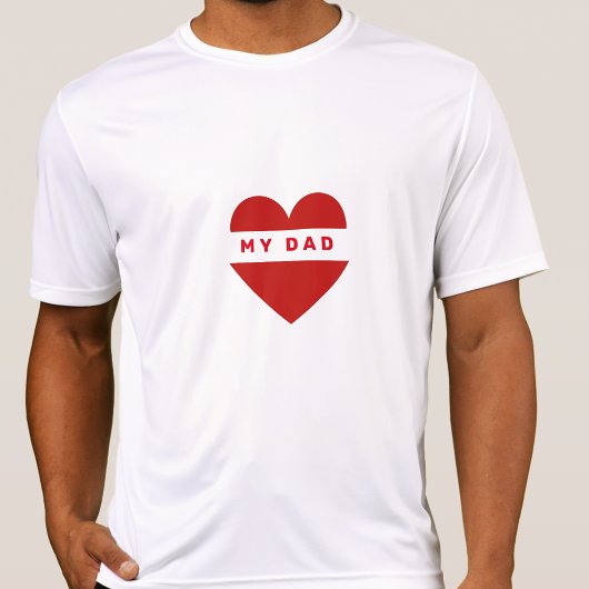 パーソナライズされたパパ文字ハートTシャツ Tシャツ