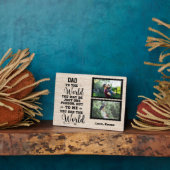 パーソナライズされたパパ2写真パパあなたが世界 フォトプラーク (側面)