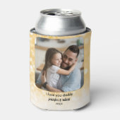 パーソナライズされたパパBod写真ギフト |金ゴールドグリッター 缶クーラー (缶正面)