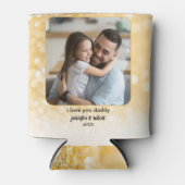 パーソナライズされたパパBod写真ギフト |金ゴールドグリッター 缶クーラー (正面)