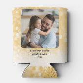 パーソナライズされたパパBod写真ギフト |金ゴールドグリッター 缶クーラー (裏面)