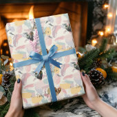 パーソナライズされたパリのロマンス写真と名前 ラッピングペーパー