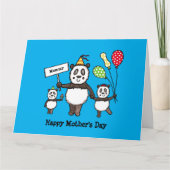 パーソナライズされたパンダパーティー母の日のカード カード (正面)