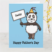 パーソナライズされたパンダパーティー 父の日のカード カード (黄色い花)