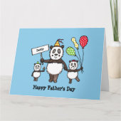 パーソナライズされたパンダパーティー 父の日 カード (正面)