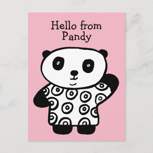 パーソナライズされたパンディ・ザ・パンダ ポストカード (正面)