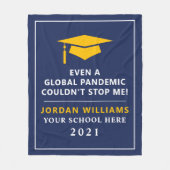 パーソナライズされたパンデミック – 2022年卒業 フリースブランケット (正面)