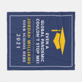 パーソナライズされたパンデミック – 2022年卒業 フリースブランケット (正面(横))