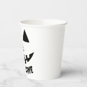 パーソナライズされたパンプキンハロウィーン名ブラック&ホワイト 紙コップ (左)